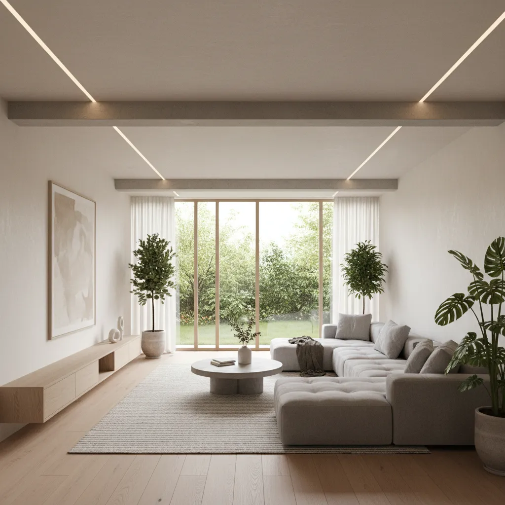 Phòng khách nhà ống 5x15 thiết kế hiện đại và thoáng