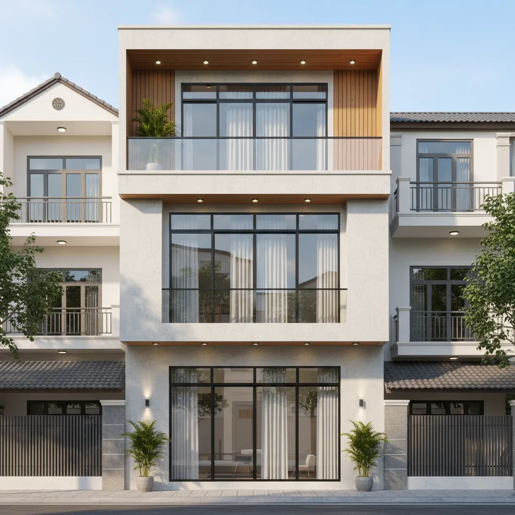 Mẫu thiết kế nhà 2 tầng đẹp 5x20: Bố cục tối ưu cho nhà phố dài