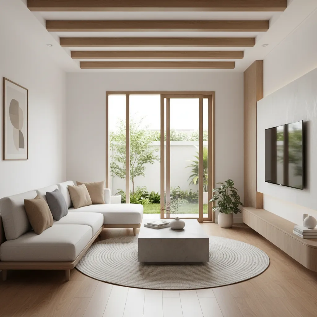 Phòng khách nhà 6x12m thiết kế hiện đại và thoáng