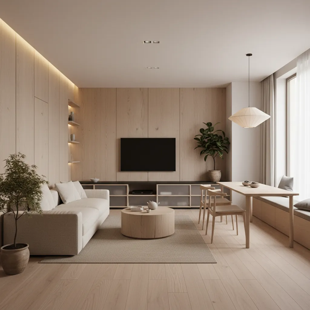Modern minimalist interior suitable for a 7m frontage house