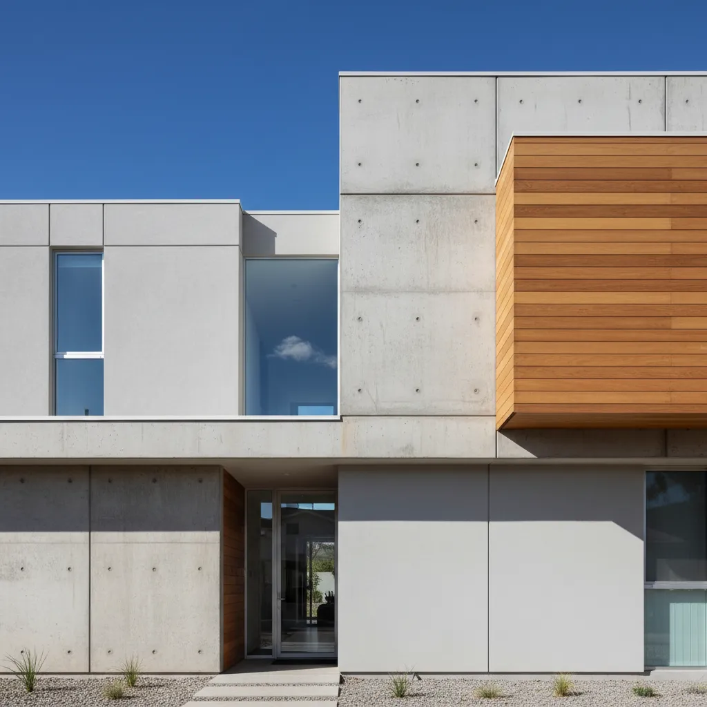 Materiales sencillos usados en una casa moderna económica