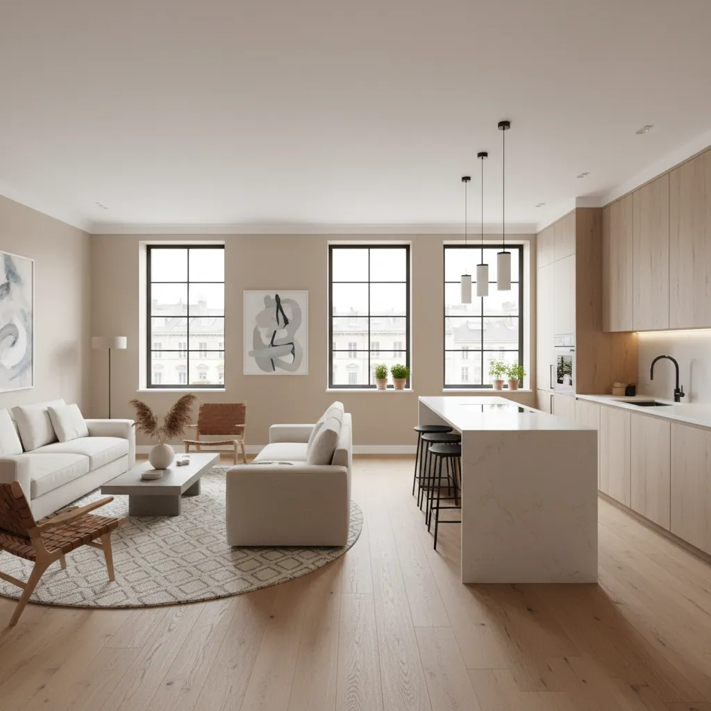 Apartamento moderno optimizado con diseño interior contemporáneo