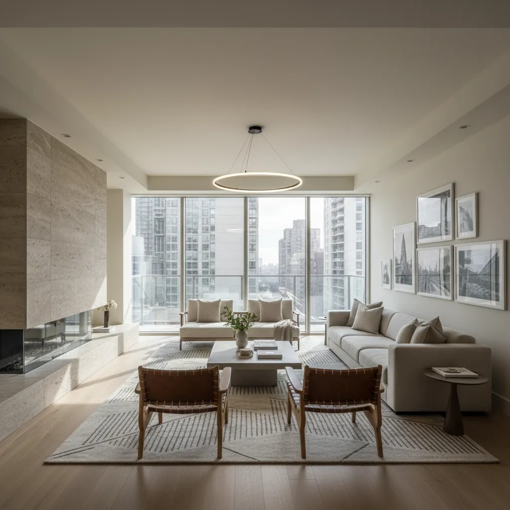 Resultado final de un proyecto de interiorismo en un apartamento moderno