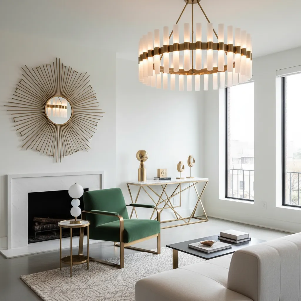 Interior moderno con elementos inspirados en el estilo Art Deco