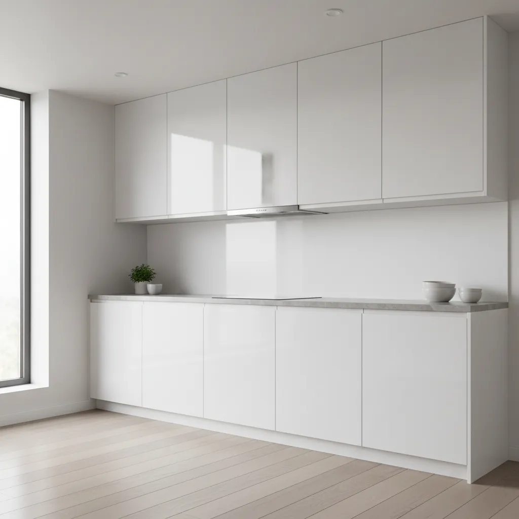 Large wall panel backsplash installed over old kitchen tiles