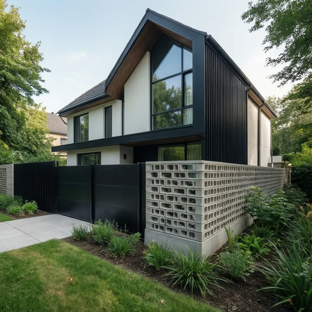 Diseños de cercas de bloques para casas modernas