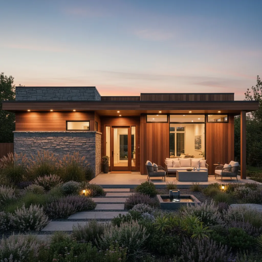 Casa estilo bungalow moderno de una planta con porche