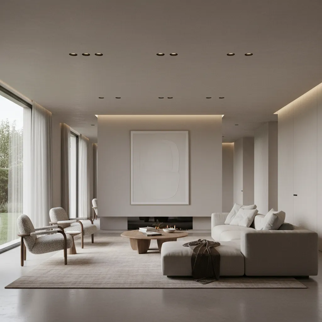 Techo moderno con iluminación empotrada minimalista