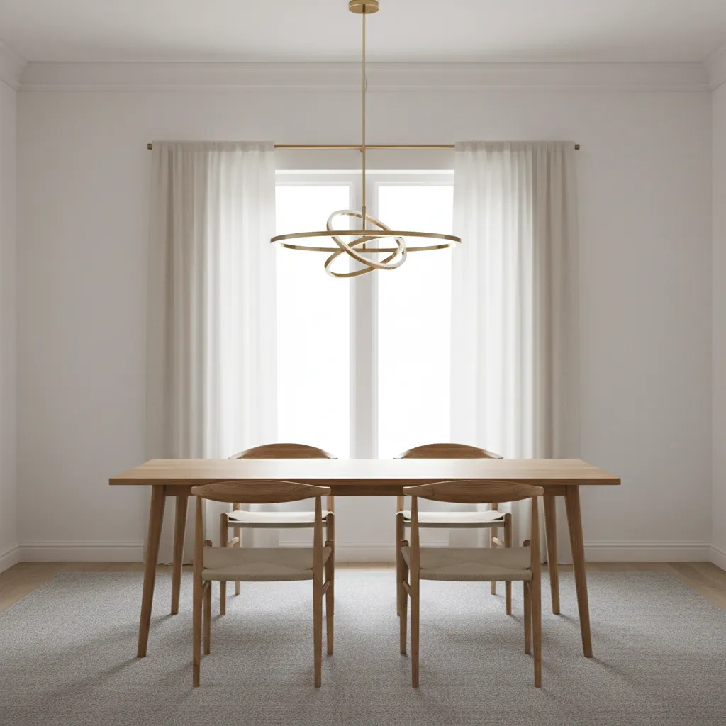 Modern dining room with minimal crown molding profile