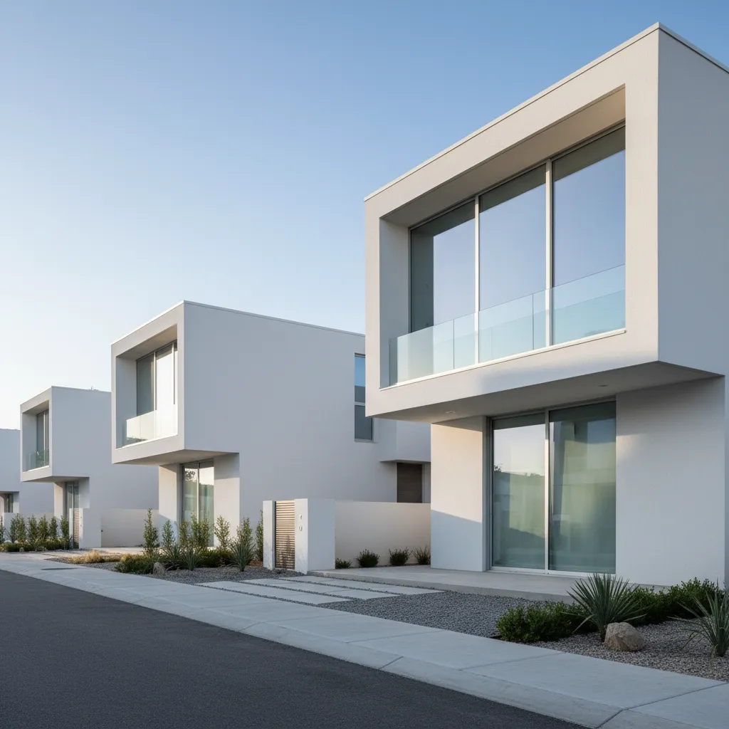 modern cubic residential architecture with minimalist cube houses