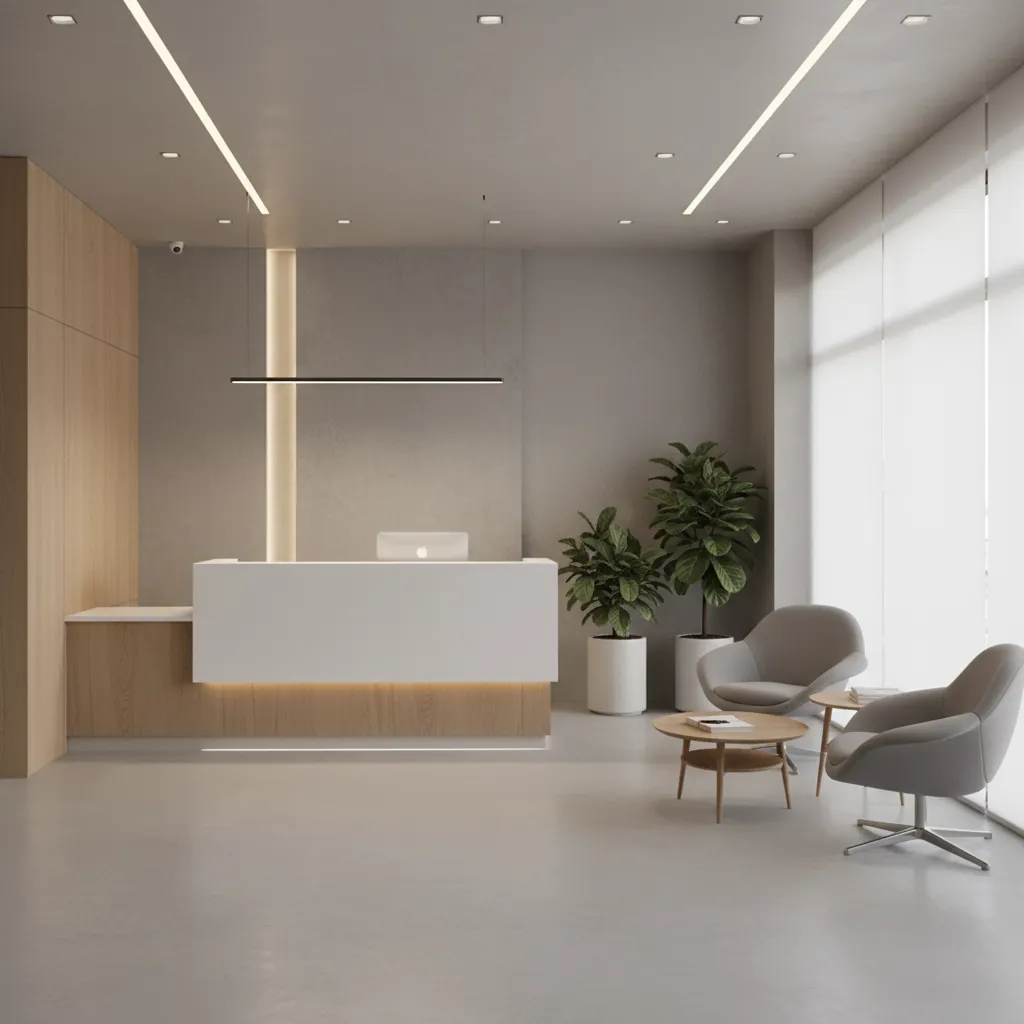 modern dental clinic reception and waiting area interior