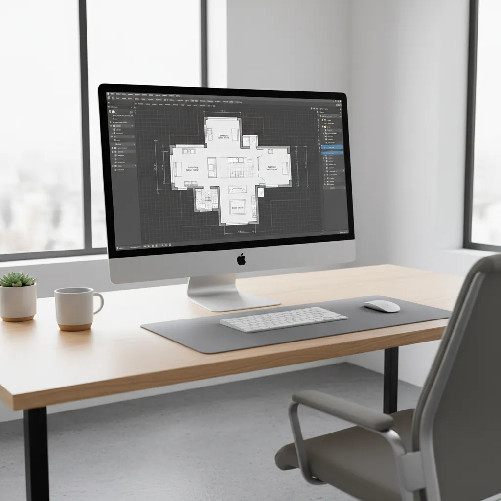digital house floor plan design displayed on computer screen