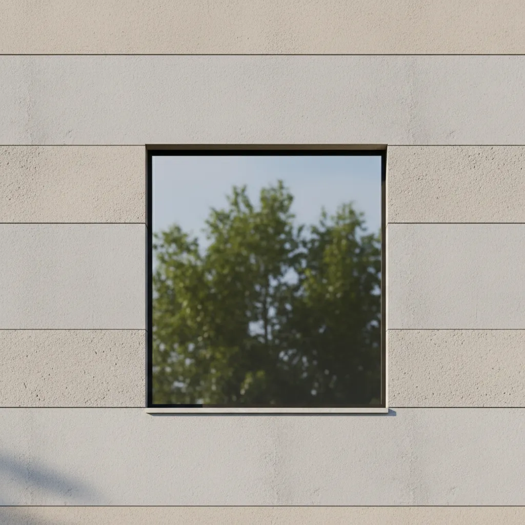 close view of modern stucco and concrete exterior wall textures