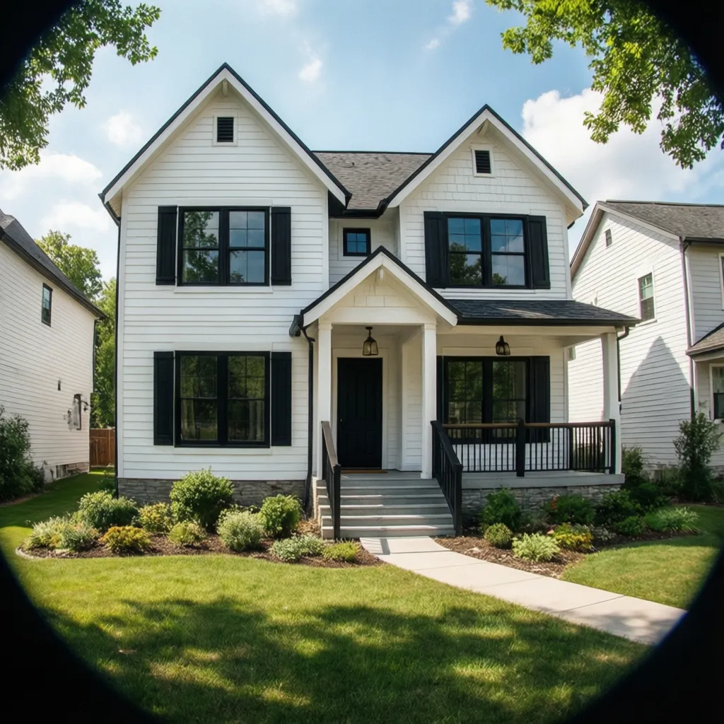 Modern farmhouse style 3 bedroom house exterior design