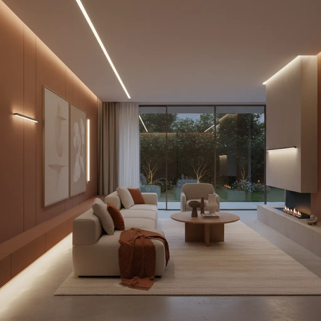 Ejemplo de iluminación moderna utilizada en diseño de interiores