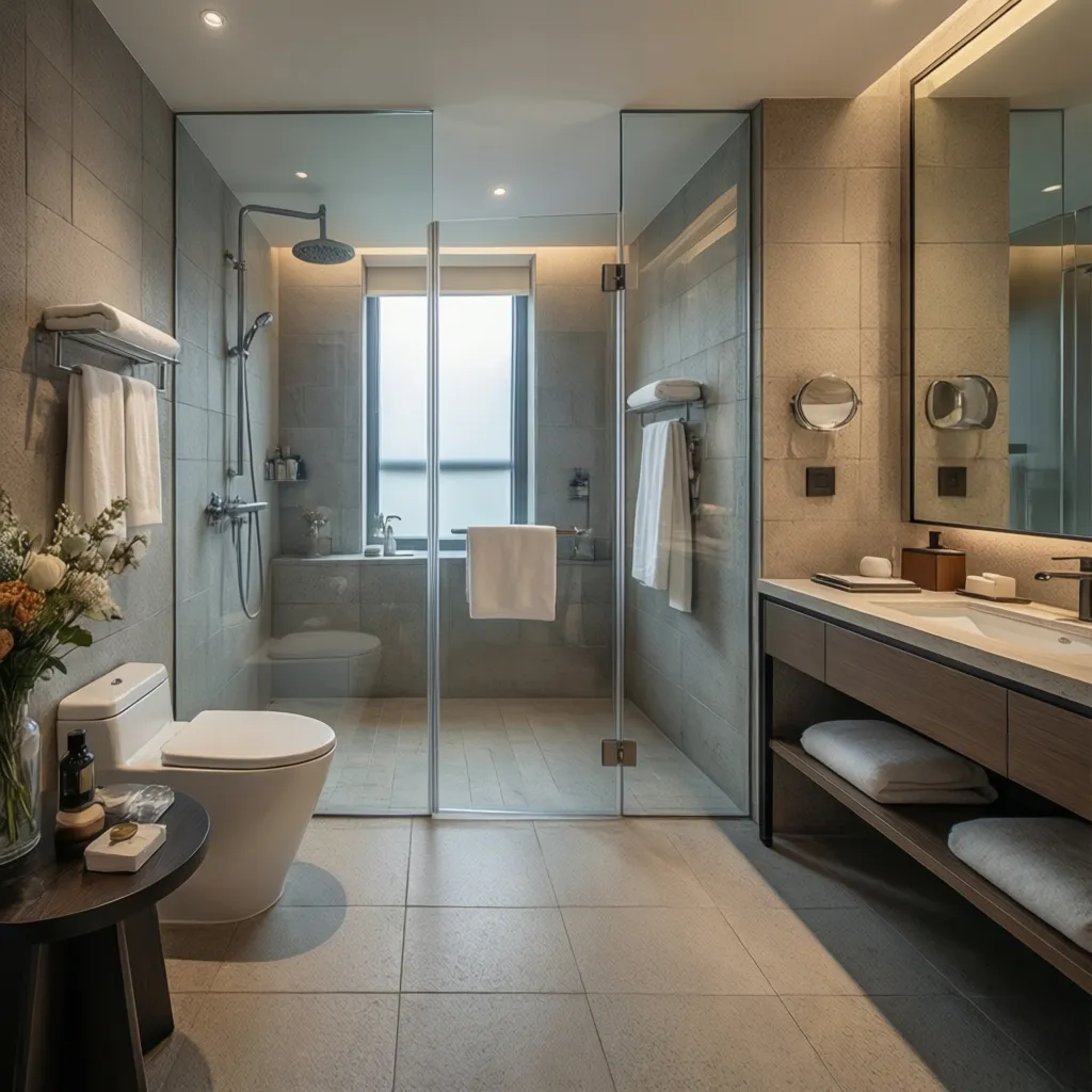 How Pony Walls Are Used in Modern Hotels and Apartment Bathrooms