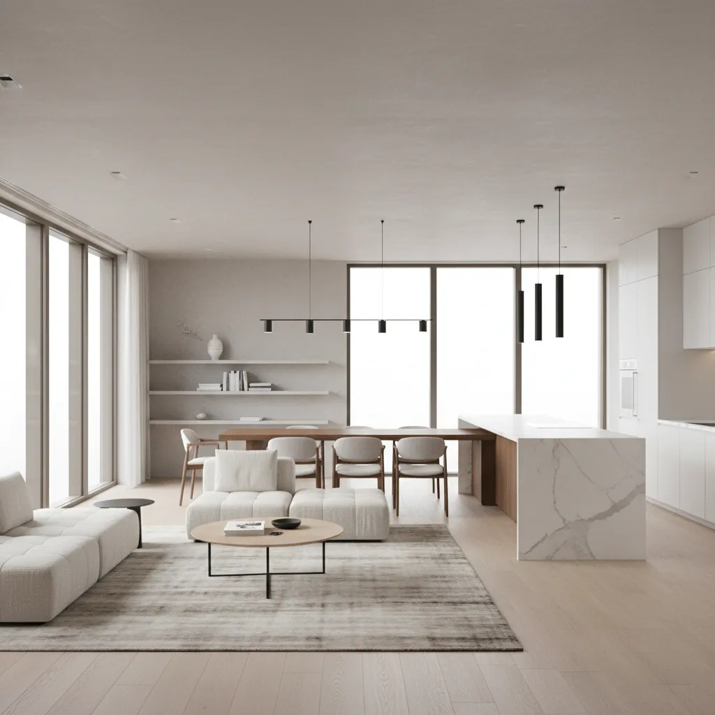 Modern house interior design render used for planning construction decisions