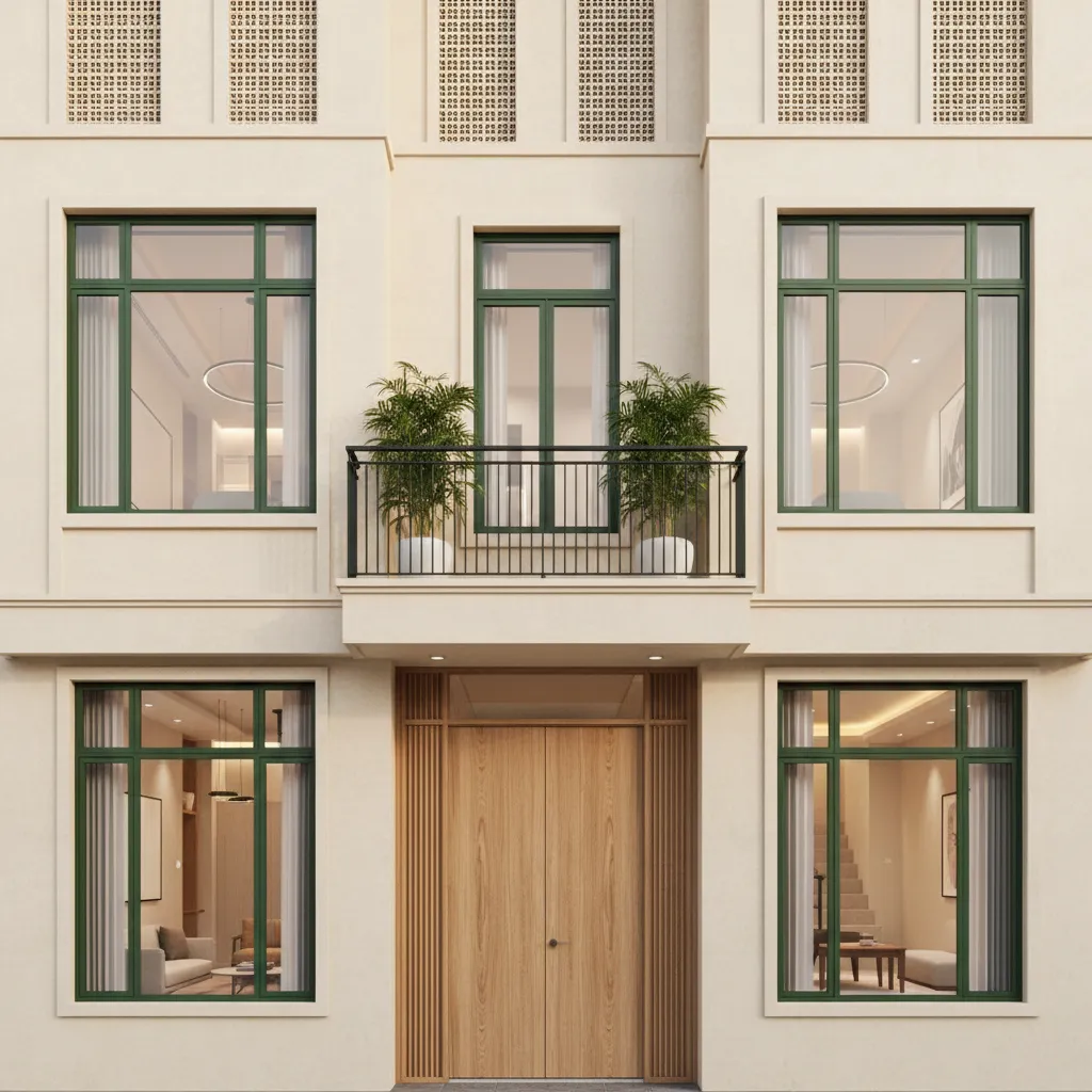 Nhà phố hiện đại áp dụng bố cục màu kiểu Hà Nội