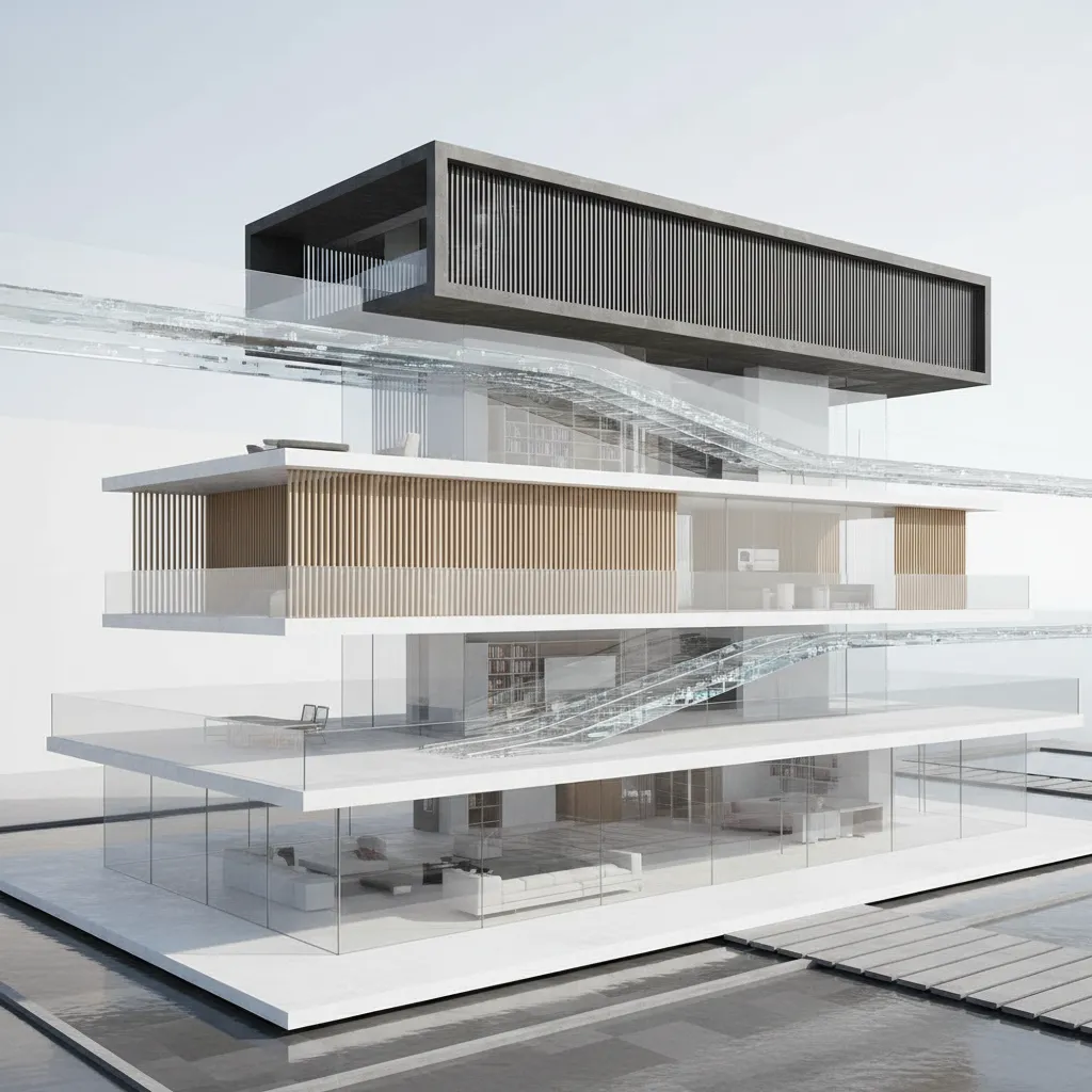 Three-Storey Modern Interface: A layered home where flow, sightlines, and storage act like future-ready code