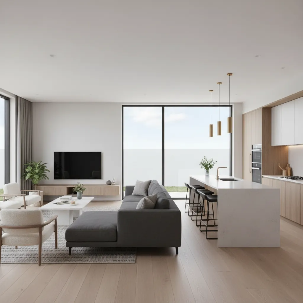 Ví dụ bố trí không gian nhà ở hiện đại