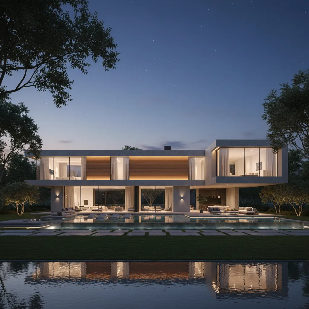 Render hiperrealista de una casa moderna antes de su construcción