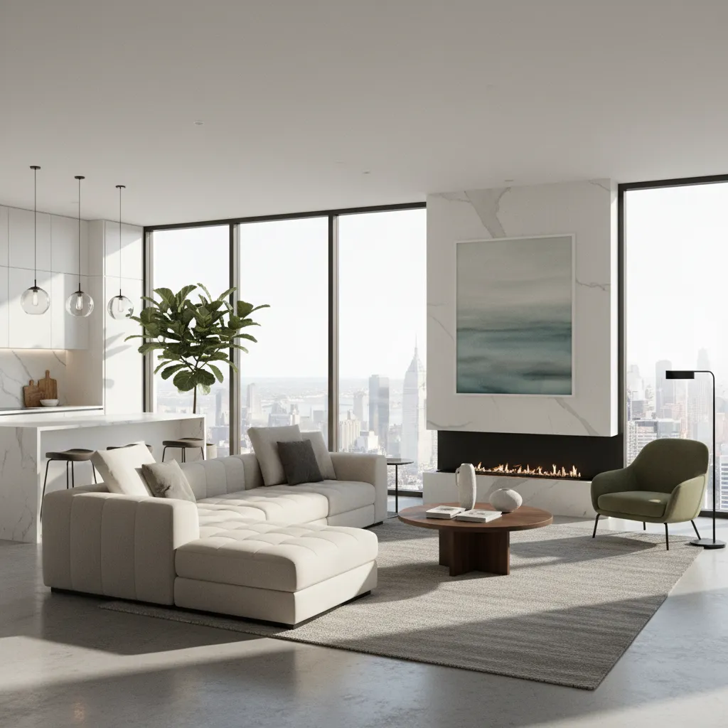 Render de un proyecto de interiorismo moderno de vivienda