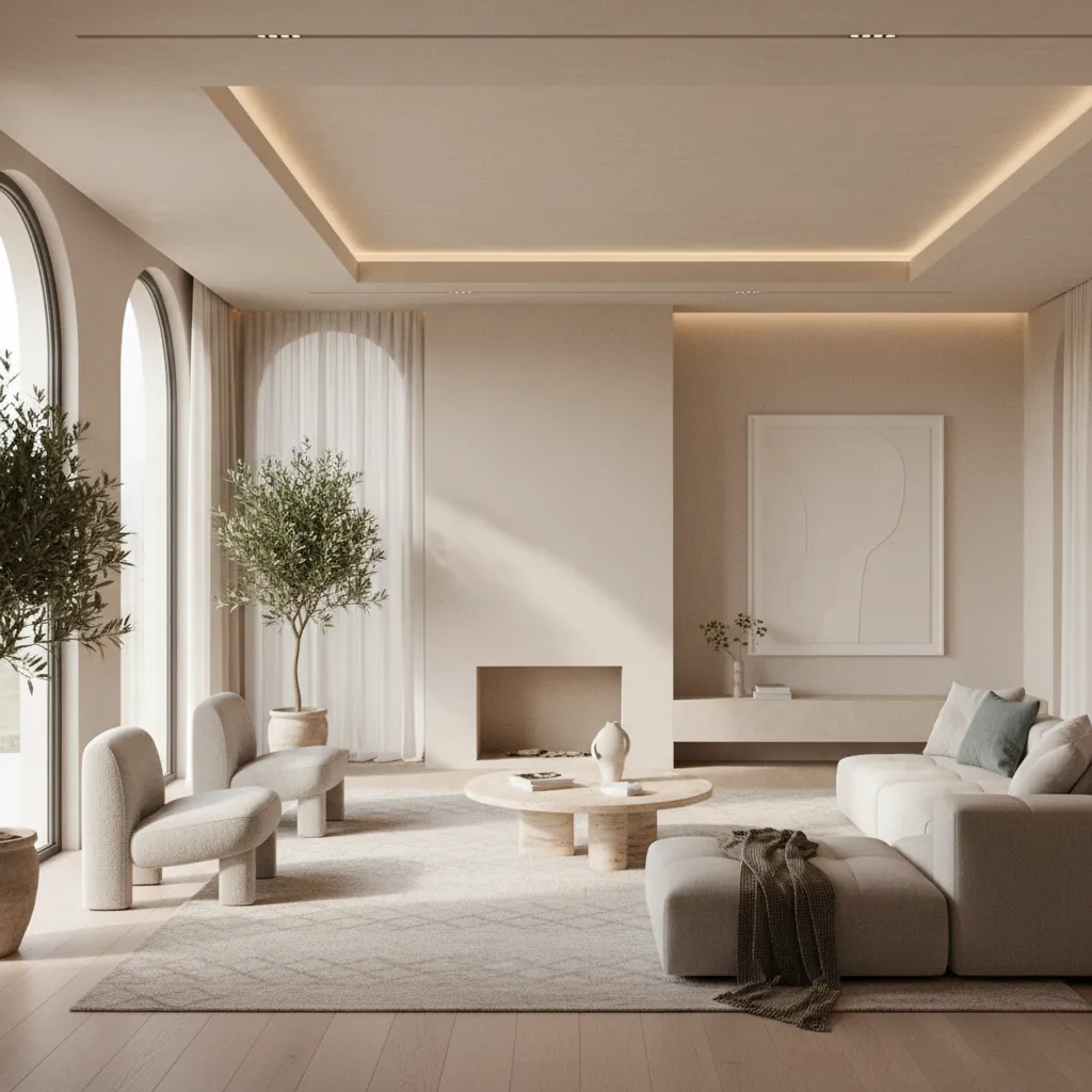 Render realista de interior moderno antes de una reforma