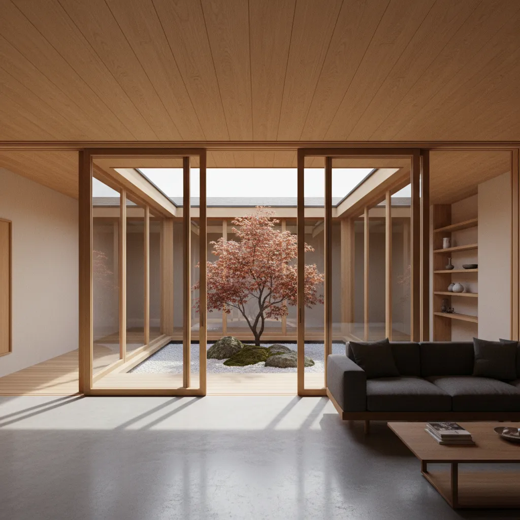 modern Japanese courtyard house bringing light into interior
