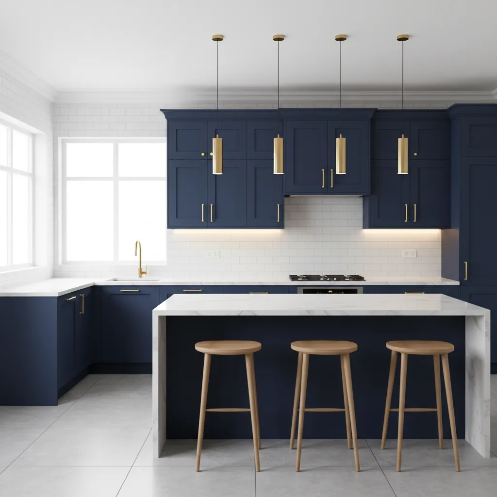 modern kitchen with refinished cabinets and updated hardware