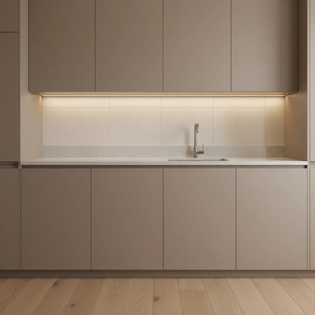 close view modern kitchen cabinets quartz countertop and backsplash
