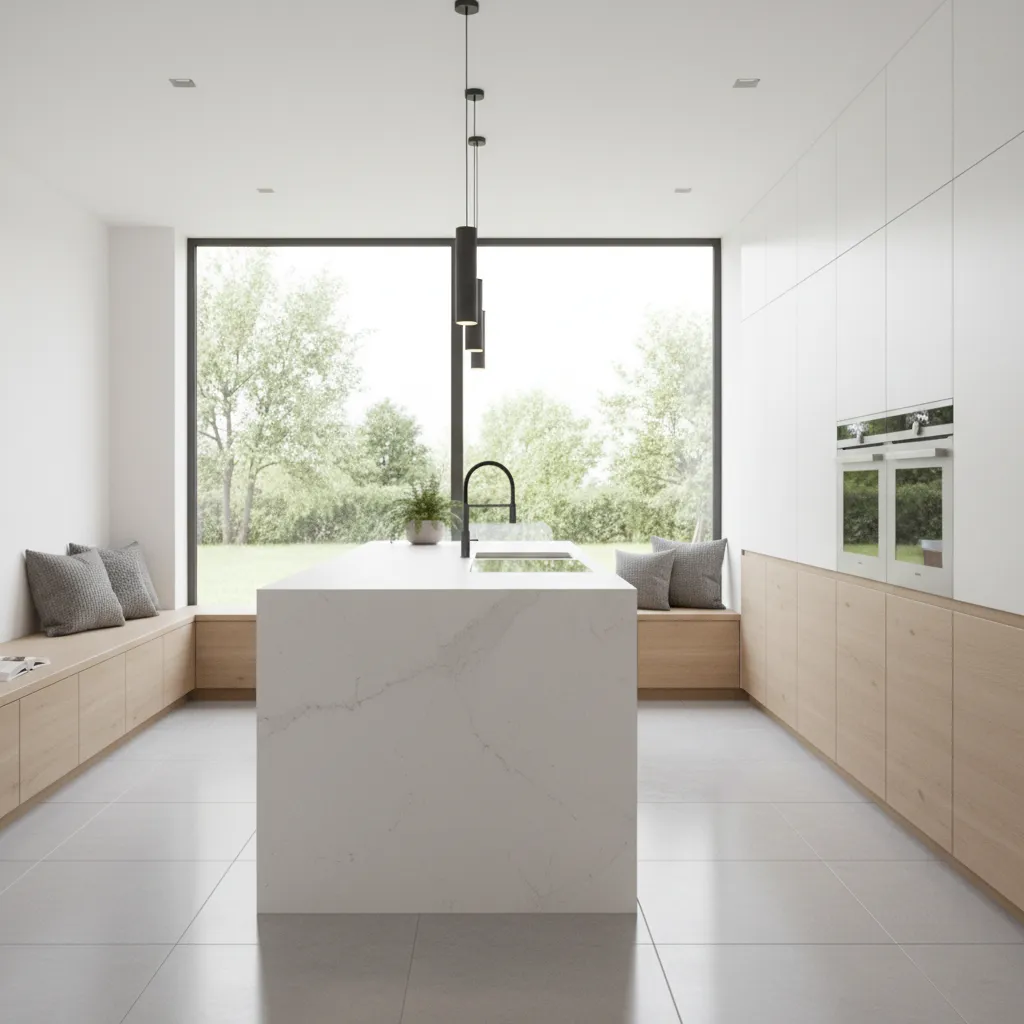 Modelo de cocina moderna que realmente funciona en casas actuales