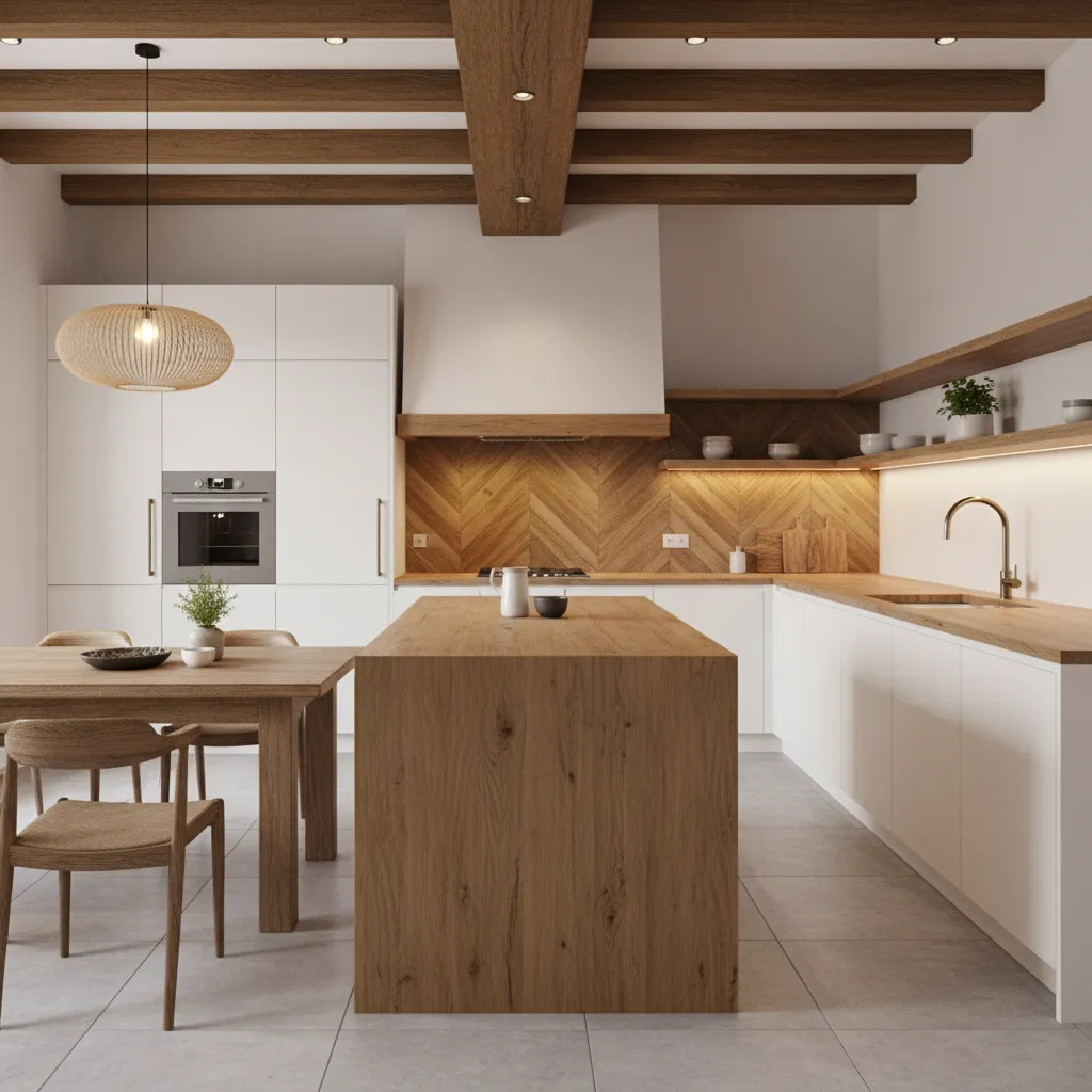 Cocina moderna con detalles tradicionales de madera