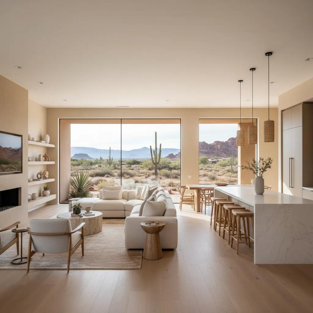 Modern Las Vegas home interior showing open layout living space