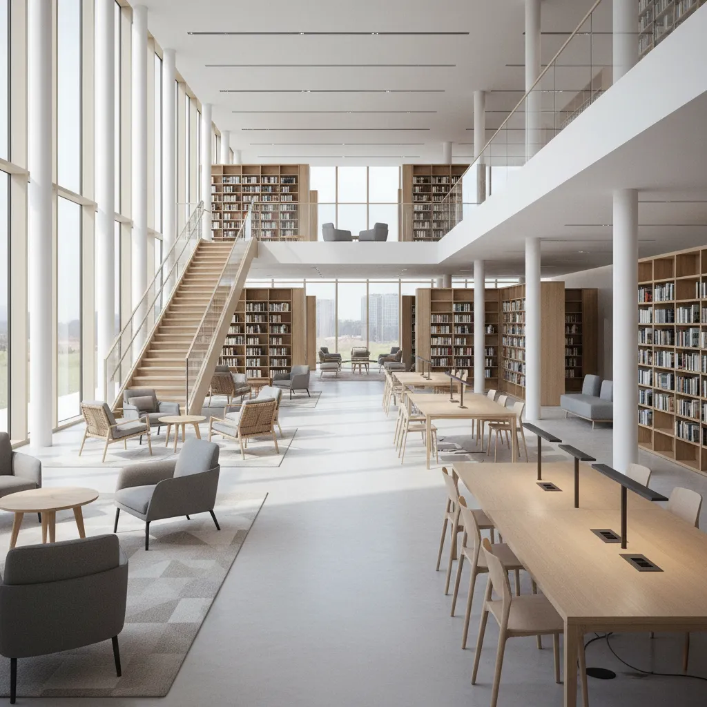 Modern Library Interior Design Across Different Industries and Institutions