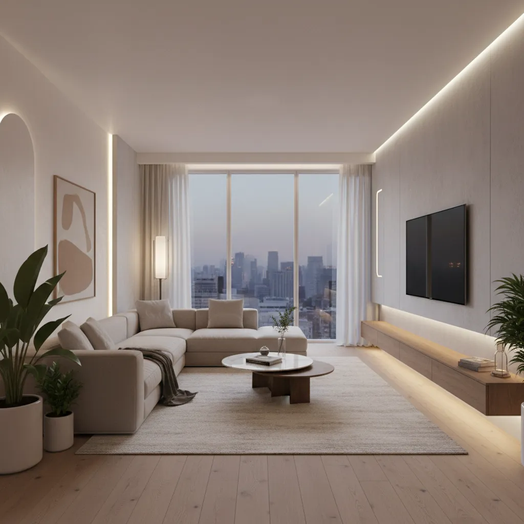 Iluminación indirecta en un interior contemporáneo