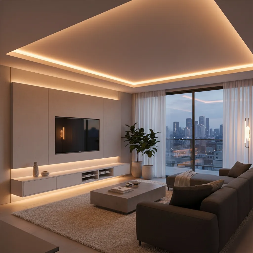 Iluminación indirecta en interior moderno