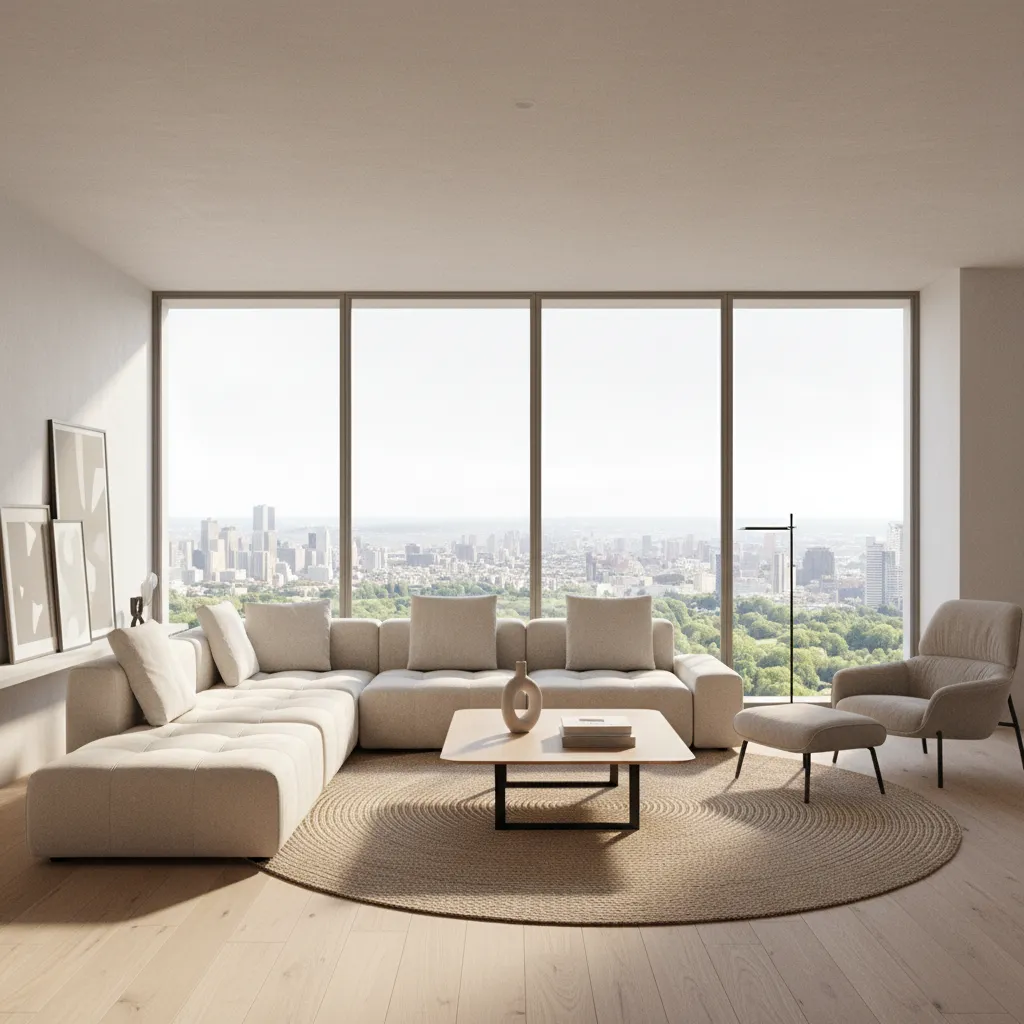 modern living room interior 3D render used for home design visualization