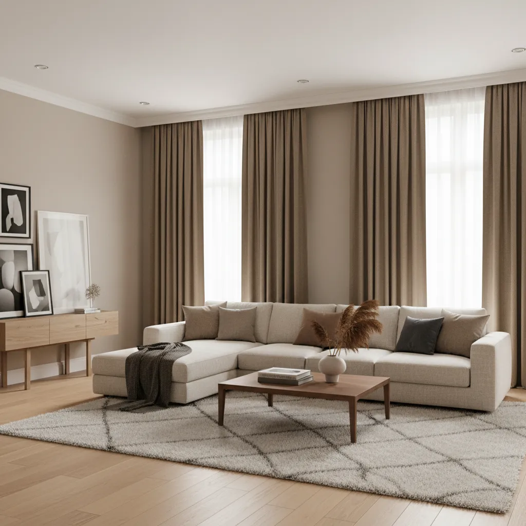 How Interior Designers Use Brown Curtains in Modern Living Rooms