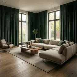 How Interior Designers Use Dark Green Curtains in Modern Living Rooms