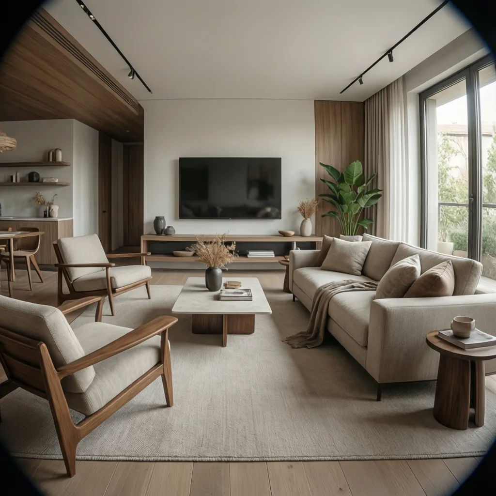 Sala de estar moderna resultado de un proyecto de diseño interior