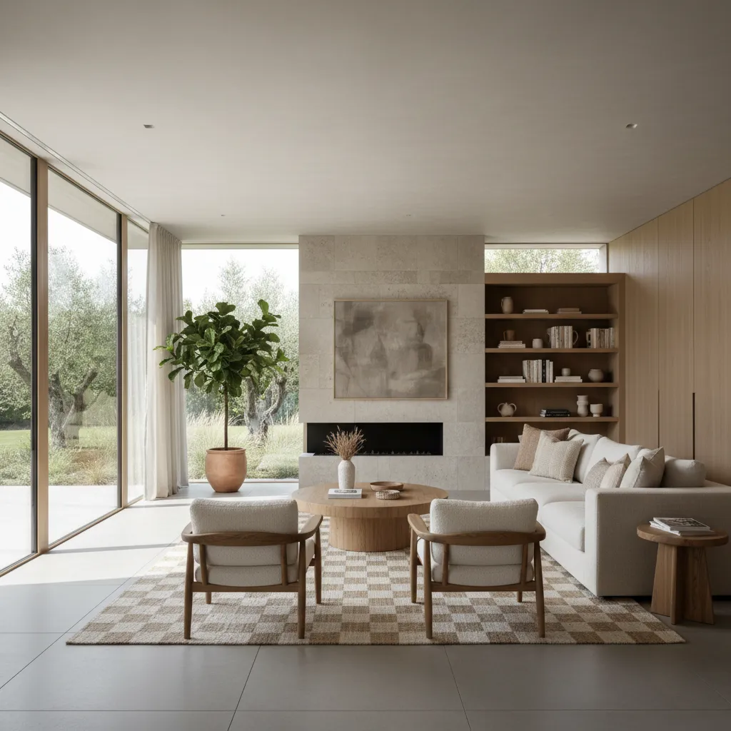 Salón moderno diseñado por un decorador de interiores