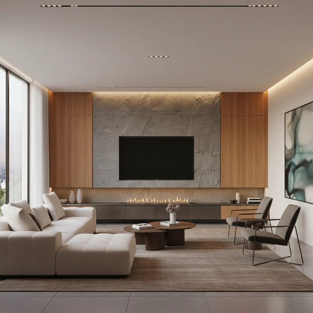 Interior Design Trends for TVs Above Fireplaces in Modern Living Rooms