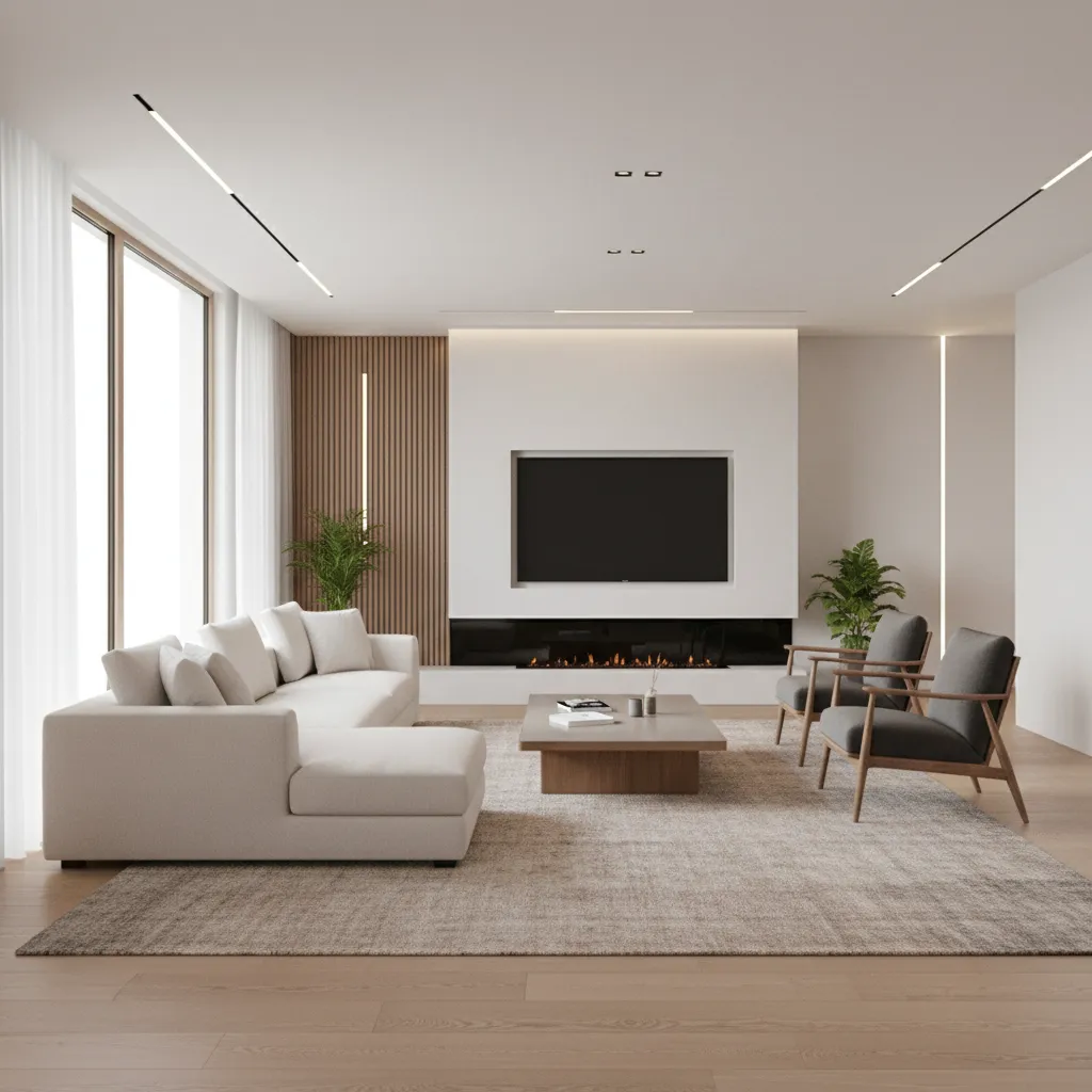 modern living room furniture layout with sofa chairs and coffee table