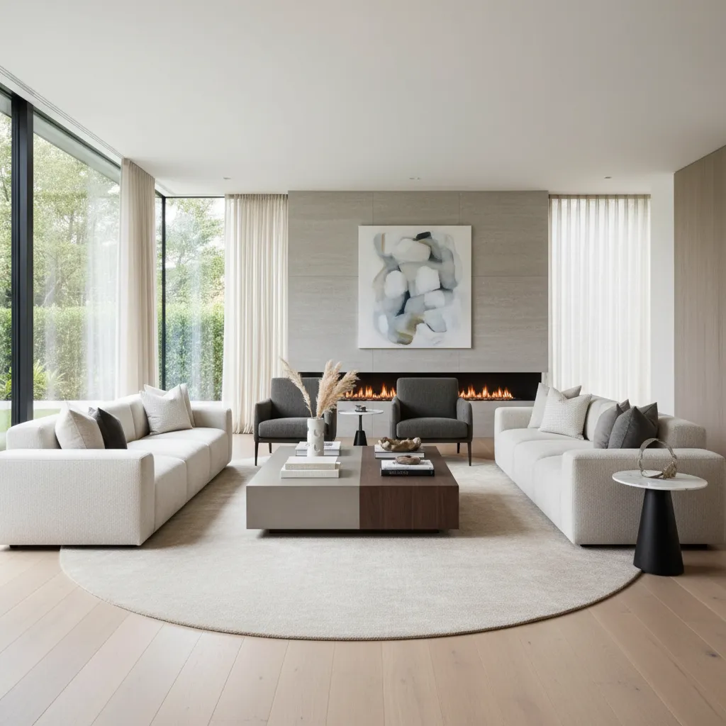 salón moderno bien distribuido con iluminación natural