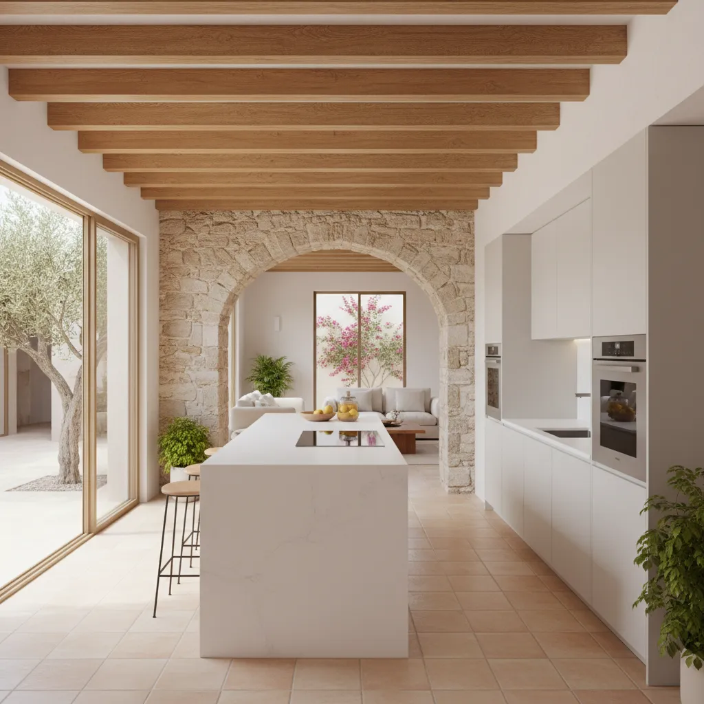 Reforma moderna de una casa mallorquina con elementos tradicionales