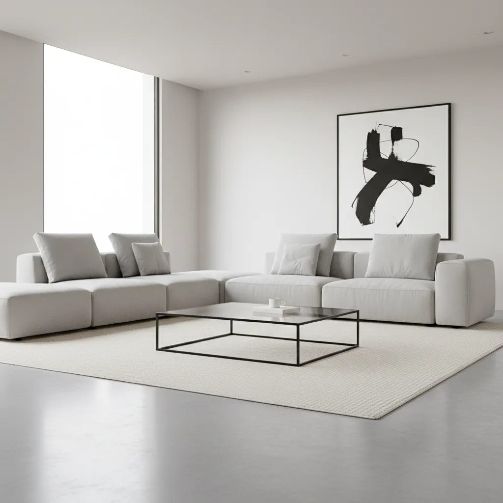 modern minimalist floor table with metal frame and acrylic top