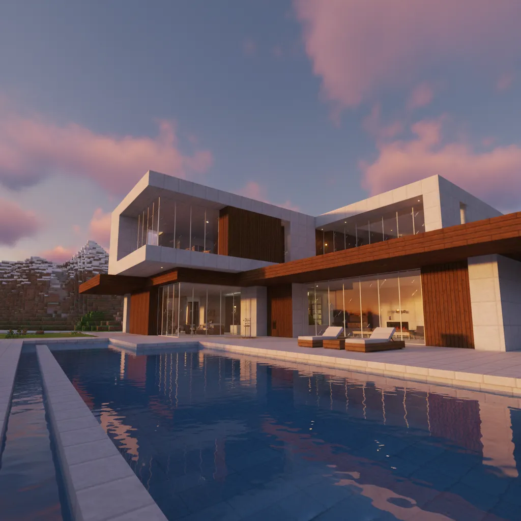 Diseños de casas modernas Minecraft: ideas y planos