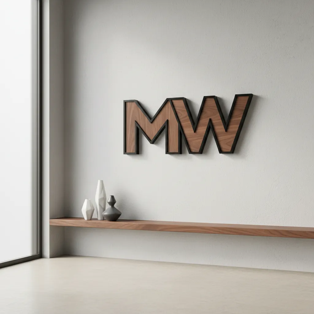 wall decor letters made from wood and metal materials