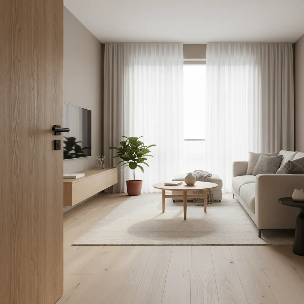 Puertas de interior roble con decoración moderna