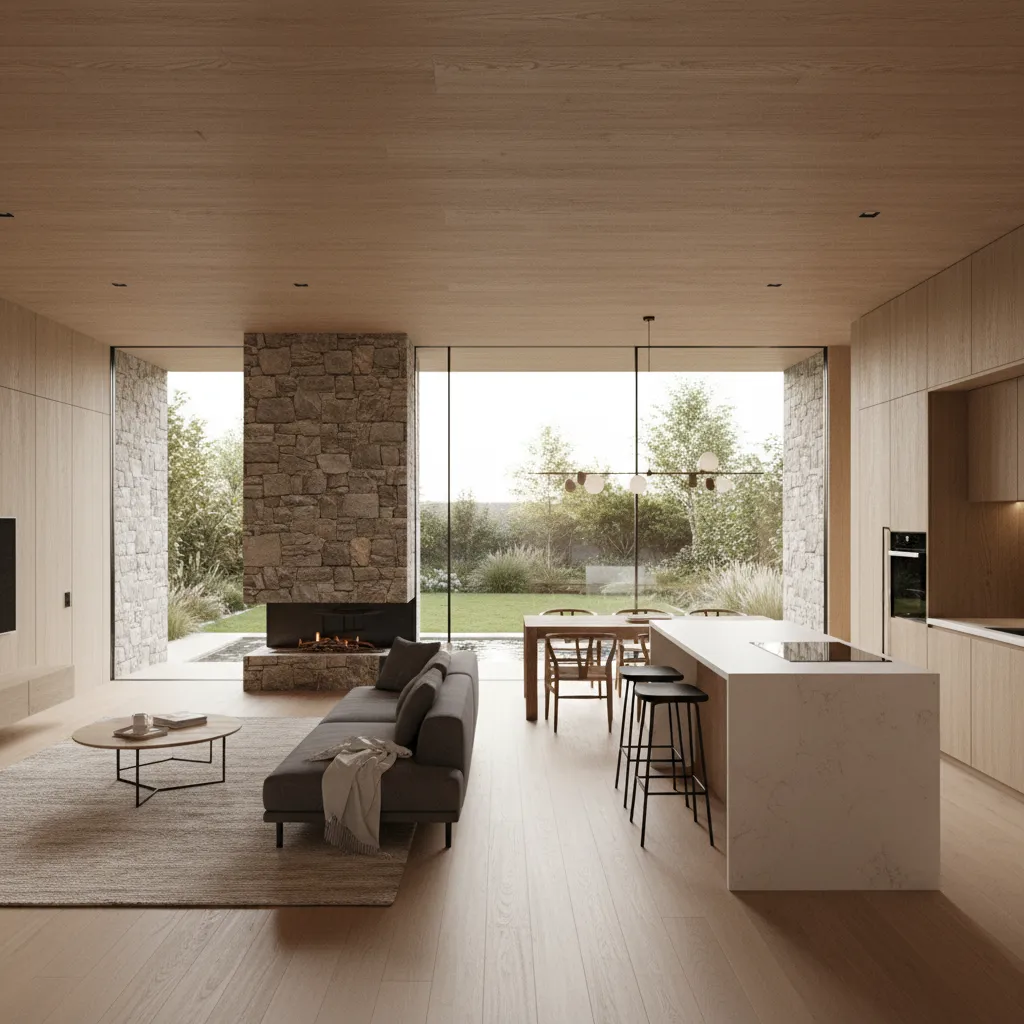 Thiết kế biệt thự 1 tầng hiện đại với không gian mở